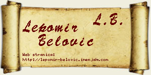 Lepomir Belović vizit kartica